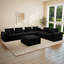 Canapé modulaire à compression en U avec chaise en velours côtelé 141,7 po Abdou, noir