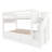 White Pine Frame Twin XL Bunk Bed With Trundle, Storage Drawers, Storage Staircase And Wardrobe-1076624440