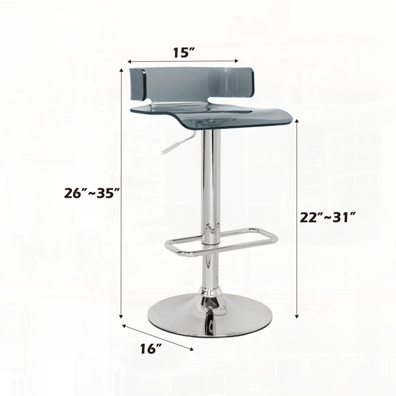 Adjustable Swivel Stool Chrome Finish