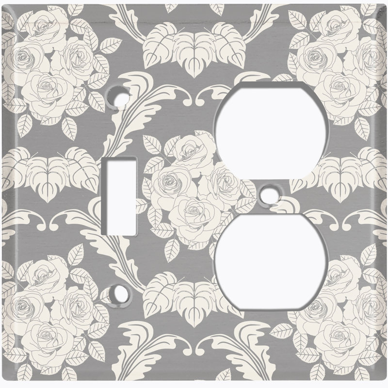 Patterned 2 - Gang Combination Plate Standard Combination Wall Plate, Tan