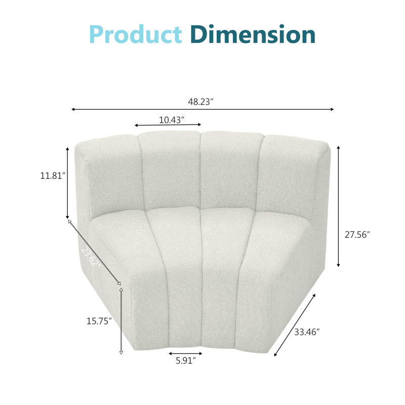 Canapé modulaire incurvé moderne, White