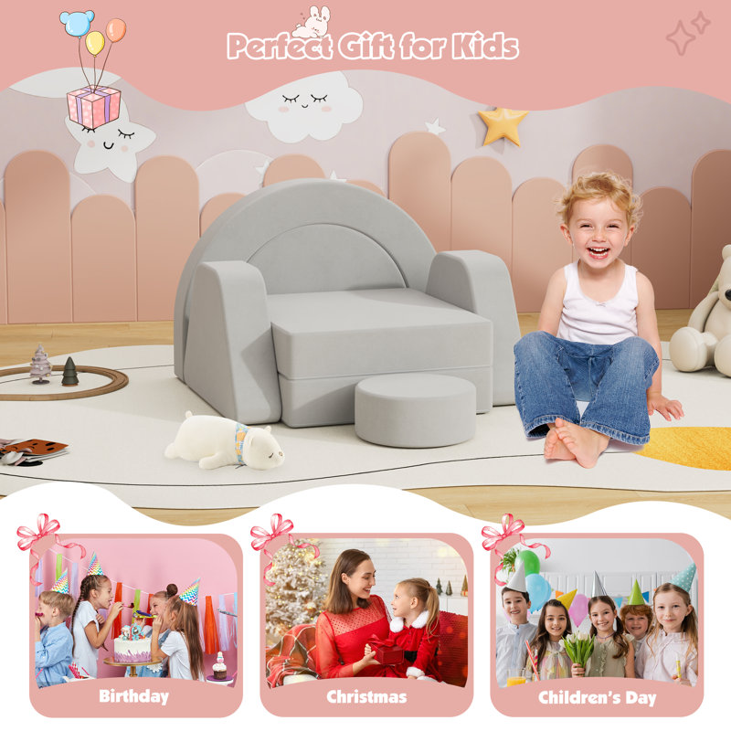 Children's Corner Sectional, Grey