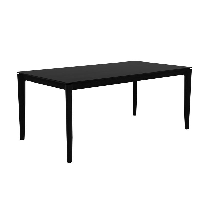 Bok Solid Wood Dining Table, 30"H x 71"L x 35.5"W, Black