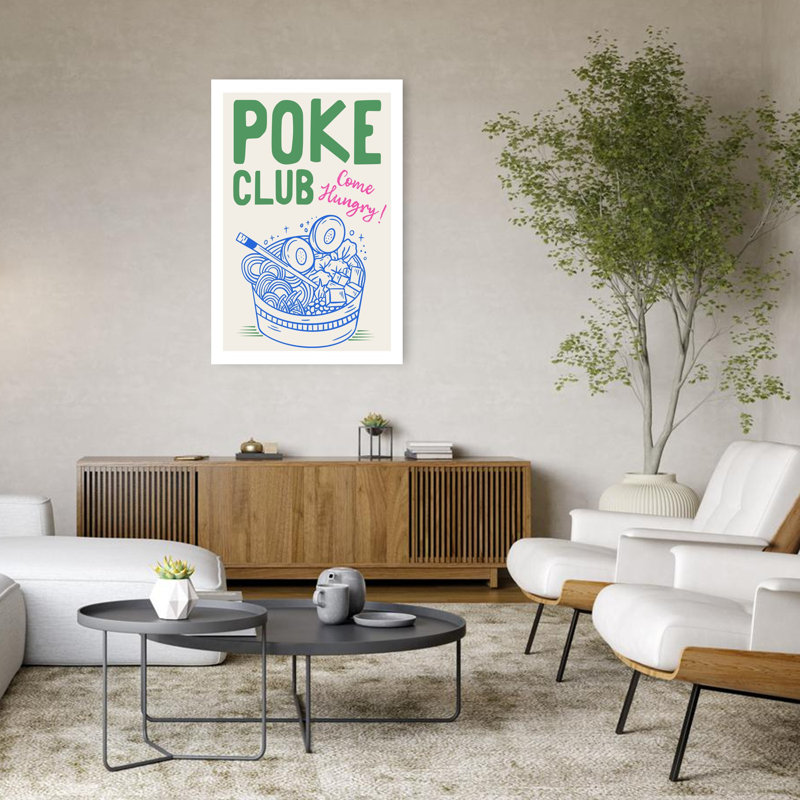 Art mural contemporain Poke Club, 48" H x 32" W