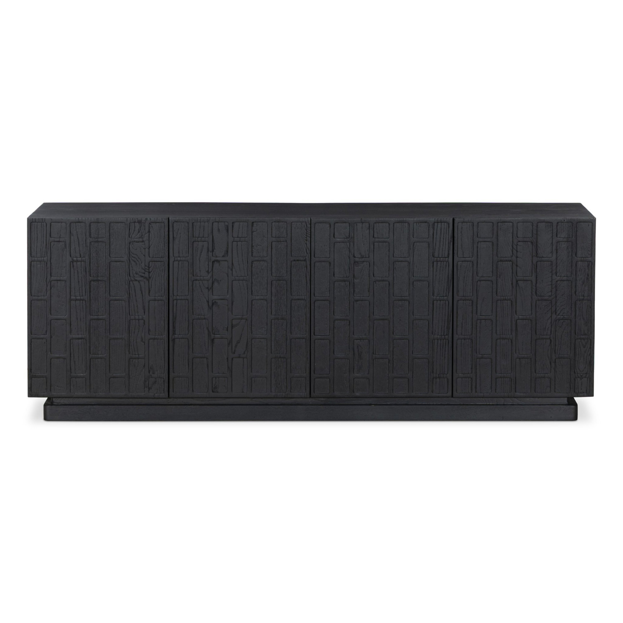Asbury Media Console-Light Wash Oak, Black Oak