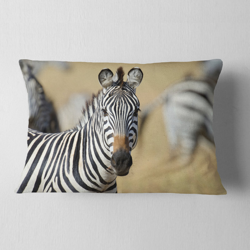 Coussin lombaire à fermeture zèbre africaine