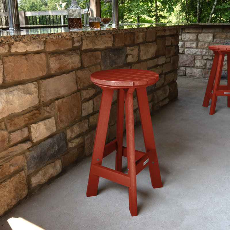 Tabouret de bar 15 po Preister, Rouge rustique