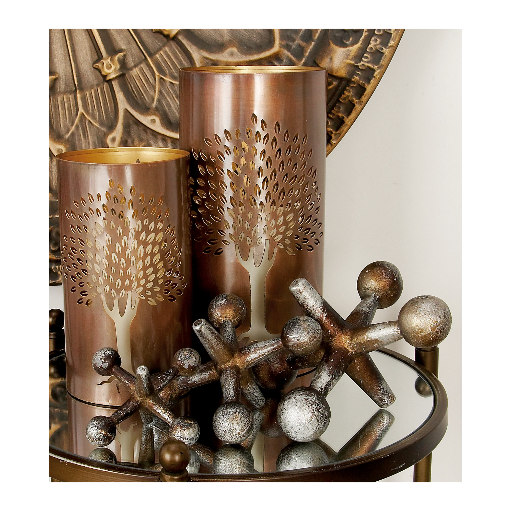 Alexandro 3 Piece Jacks Sculpture Set, Silver