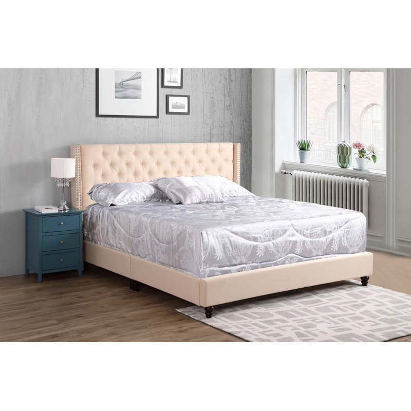 Lit tapissier (lit seulement), Beige