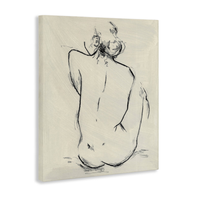 Toile d'étude assise nue, conception par Chloe Elliot, H 30 po x l 24 po