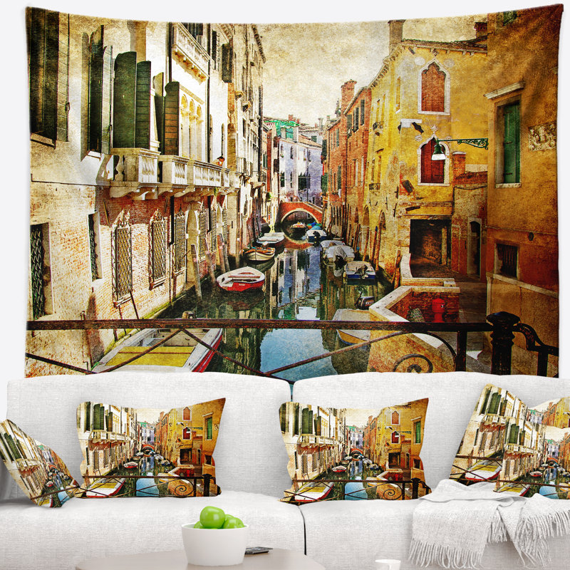 Tapisserie de venise incroyable Cityscape, H 32 po x l 39 po
