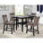 Emerson Charcoal Lava 60" Rectangular Cultered Marble Counter Height Table 