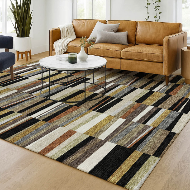Tapis intérieur / extérieur lavable à la machine Chantille ACN2575, Noir, 8 pi x 10 pi