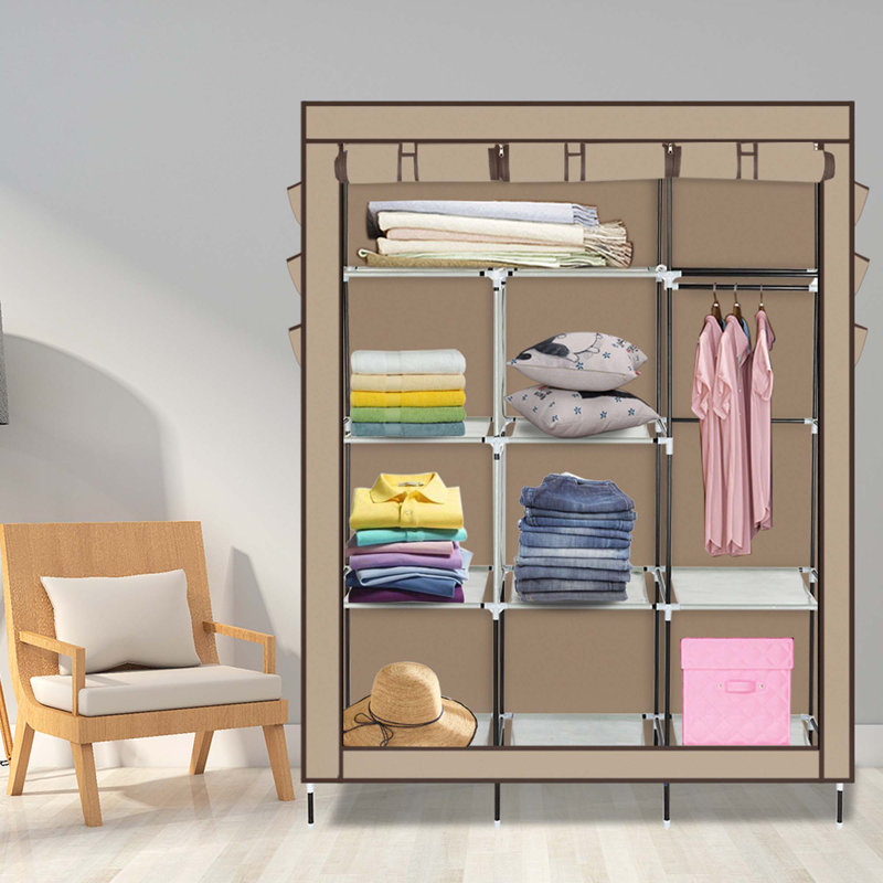 Garde-robe en tissu 69 po, Crème, crème