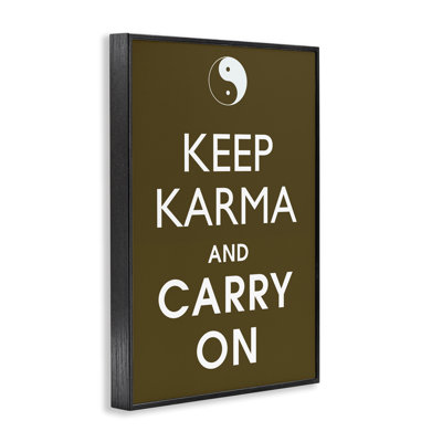 Keep Karma & Carry On Framed Giclee Art, Design By Marcus Jules