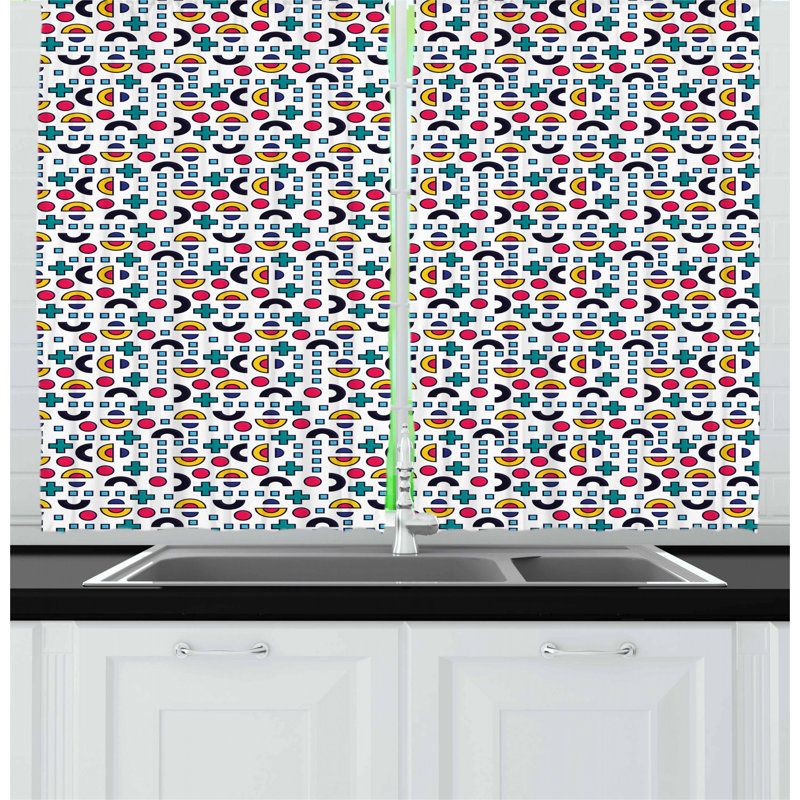 Geometric Tailored Kitchen Curtain