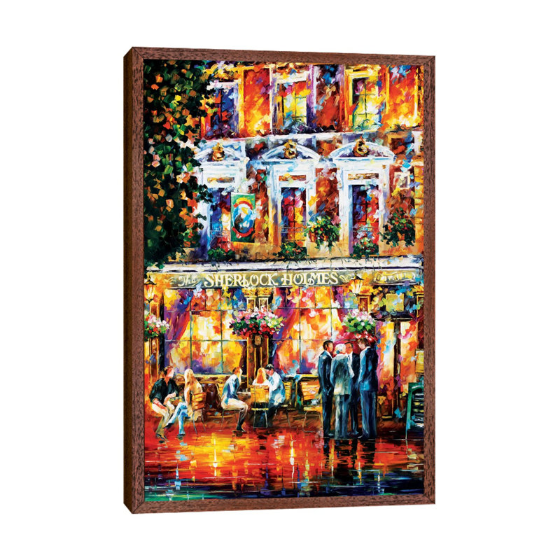 Sherlock Holmes by Leonid Afremov - Painting on Canvas, 66.04 cm H x 45.72 cm W, Classic Wood Framed Canvas