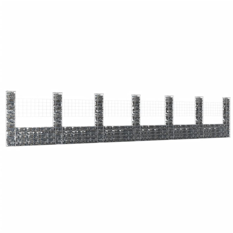 Panneau de clôture en métal argenté, H 59,1 po x l 291,3 po x P 7,9 po