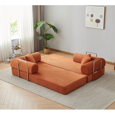 Canapé-lit de 78,8 pouces convertible avec support de dossier, canapé-lit futon confortable et canapé modulaire désossé pour le salon ou la chambre à coucher.