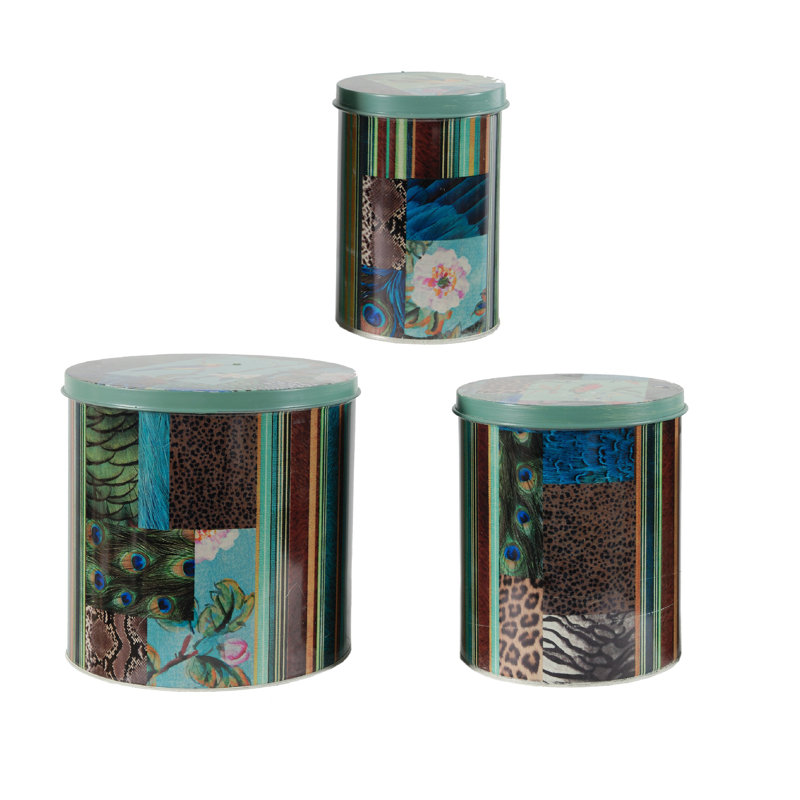 Ensemble de 3 boîtes décoratives Yuva, H 8 po x l 7 po x P 7 po