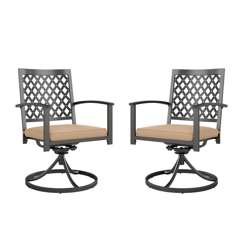 Leonard Swivel Patio Dining Armchair with Cushion