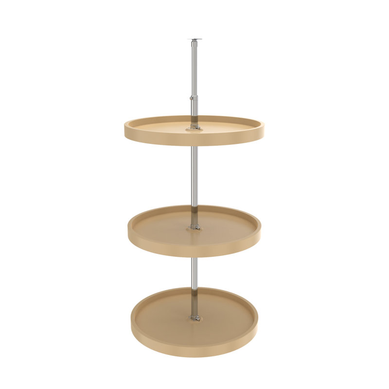 Rev-A-Shelf Lazy Susan Full Circle Polymer 3-Shelf, 18.0" W x 18.0" D, Almond