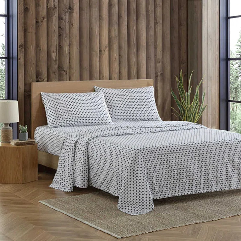 Ensemble de draps en percale de coton Shasta Lake , Ensemble de draps pour très grand lit avec 2 taie