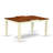 7 Piece Kitchen Table & Chairs Set Consist of a Rectangle Dining Room Table with Butterfly Leaf and 6 Dining Chairs, 42x60 Inch, Buttermilk & Cherry-112321436-112321430-112321424