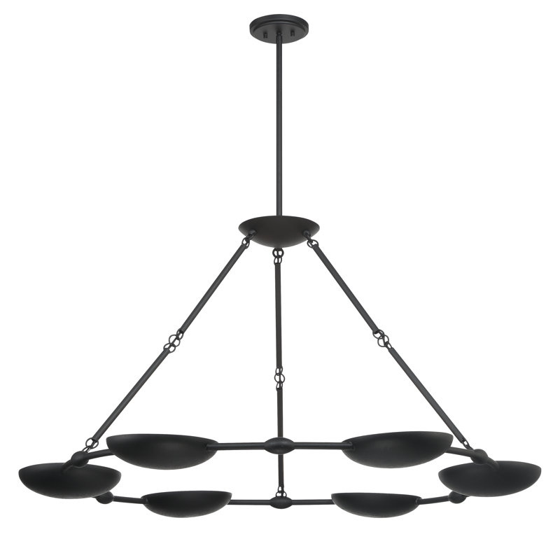 George Kovacs Undertas 6 Light Chandelier In Textured, Textured Black