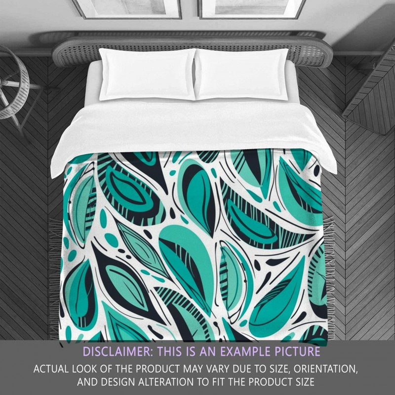 Funky Bedding, Blue/Green Abstract, Twin Comforter