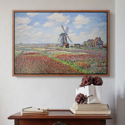 Tulip Fields with the Rijnsburg Windmill, 1886-Claude Monet-Framed Gallery Wrapped Canvas