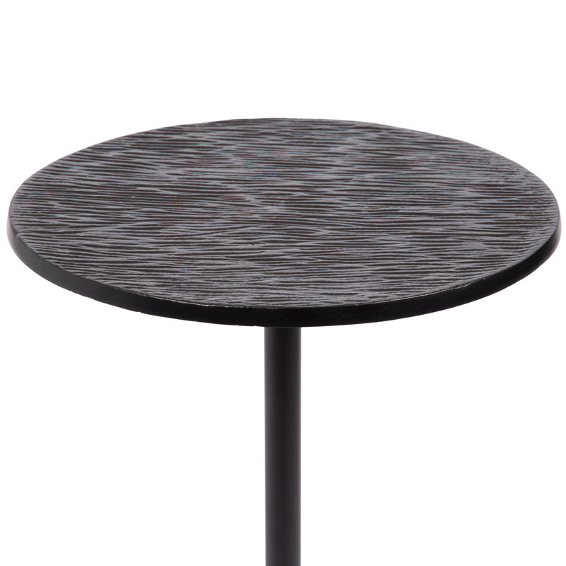 Table d'appoint ronde en fonte d'aluminium Baronet, Noir