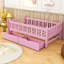 Lit plateforme simple en bois avec deux tiroirs et lattes-382896079
