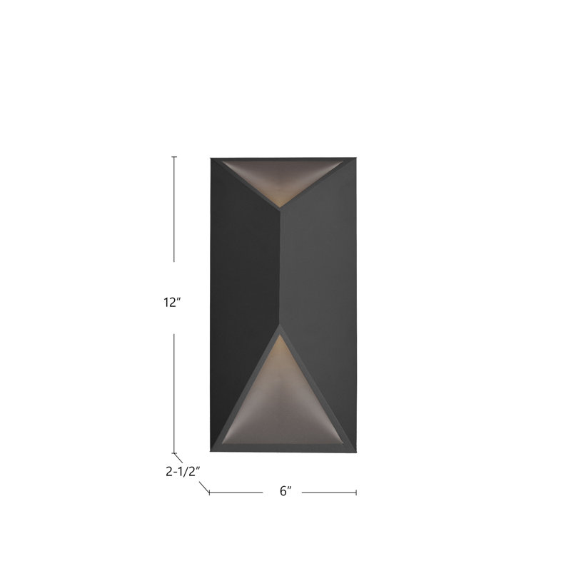 1 - Light LED Outdoor Flush Mount, 12'' H x 6'' W x 3'' D, Bronze