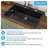 33"L x 22"W Drop-In Single Bowl Quartz Kitchen Sink Black Topmount Granite Composite Kitchen Sink with Bottom Grid,Roll-up Rack