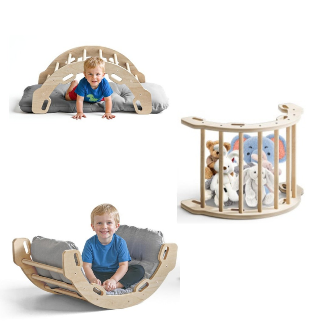 Ophelia & Co. Wooden Kids Toddler Climbing Arch Rocker – Indoor Pikler ...