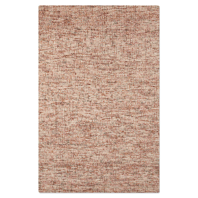 Tapis intérieur touffeté à la main 100% laine brun clair, Rectangulaire 4 pi x 6 pi, Marron clair