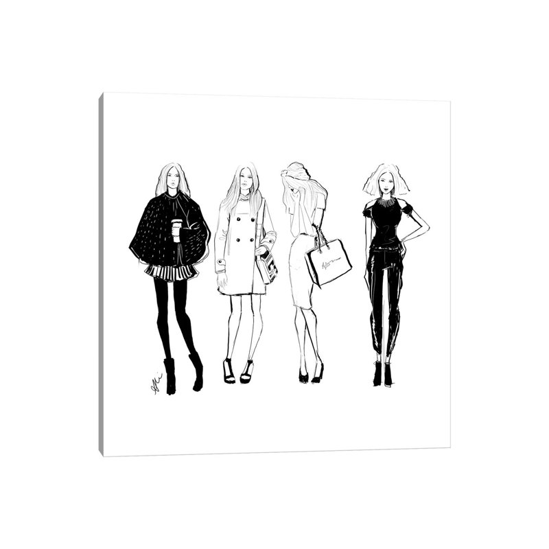 New York Girls by Alison Petrie - Wrapped Canvas Print, 45.72 cm H x 45.72 cm W