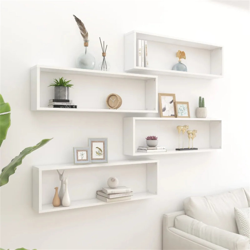 Fateema 4 Piece Floating Shelf, Black Oak, 30cm H x 100cm W x 15cm D