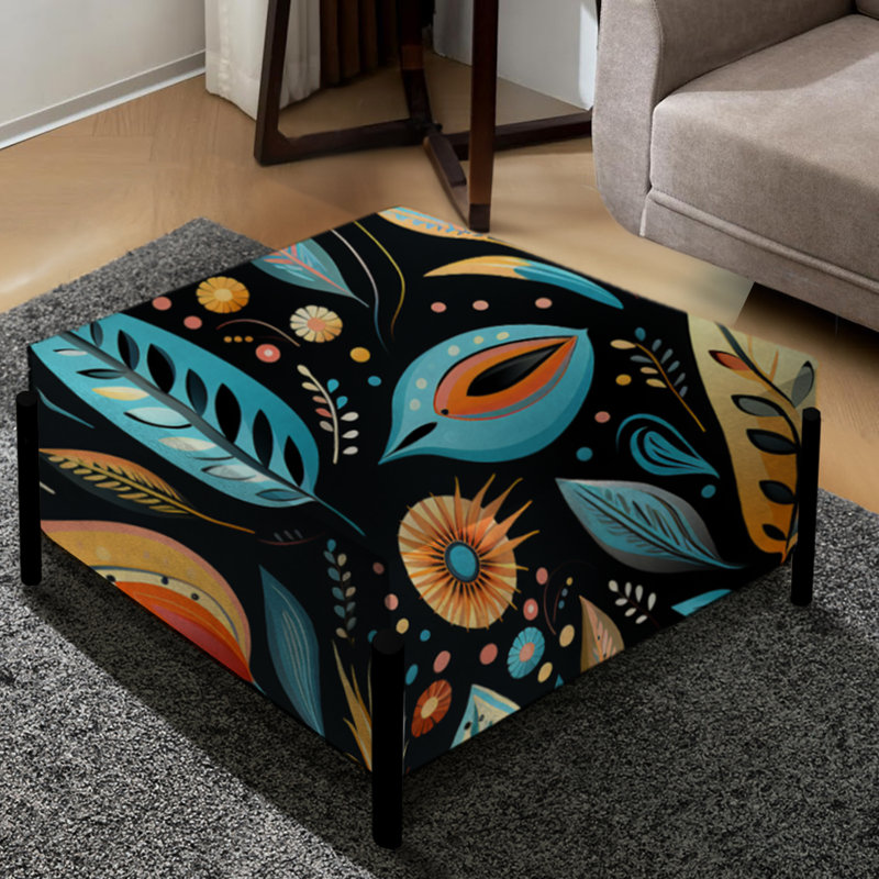 Tribal Frivolity Motif Boho - Grand repose-pieds carré Boho