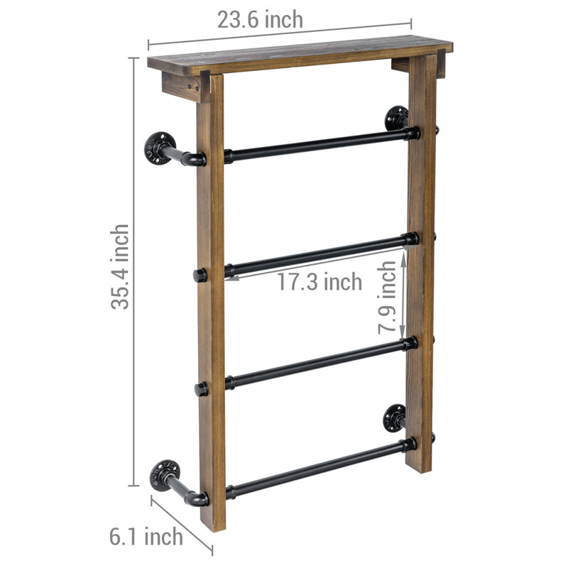 4-Tier Blanket Rack Ladder w/ Shelf