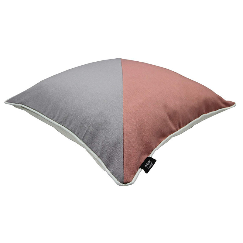 Liana Patchwork Square Cushion, Blush Pink/Grey, 60 x 60cm, No fill