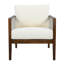 Chaises club d'extérieur (ensemble de 2), structure en bois d'acacia avec dossier en corde, coussins beiges hydrofuges pour patio / cour arrière / terrasse, brun foncé