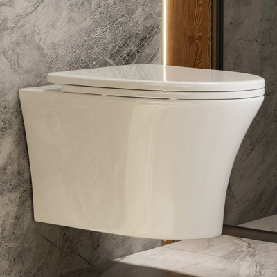 Los Flexi Elongated Wall Hung Toilet Bowl, Soft-Close Seat, Powerful Rimless Flush