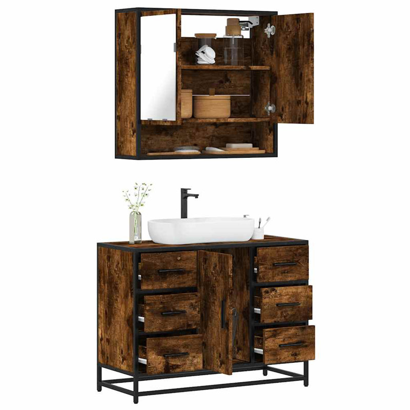 Amaire Bathroom Furniture Suite, Rustric Brown