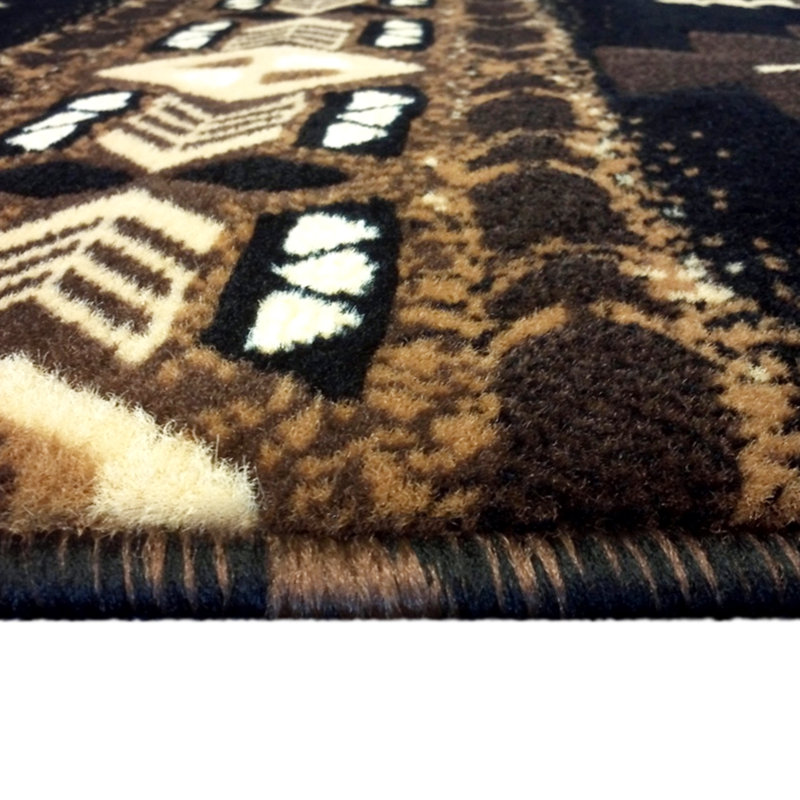 Leitha traditionnel en fibre d'oléfine, Tapis de couloir de 2 pi x 7 pi