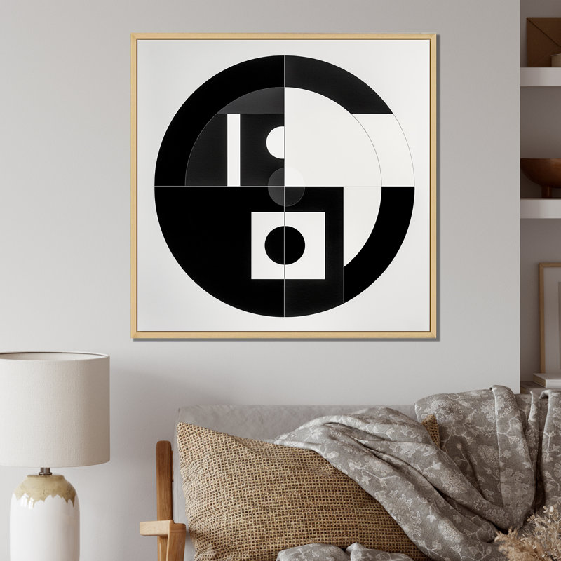 Impression sur toile Bauhaus, Cadre naturel flottant, H 30 po x l 30 po x P 1 po