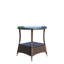 Table basse ronde pour l'extérieur avec 1 table basse en verre trempé transparent