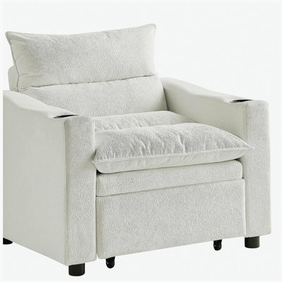 Sleeper Sofa Chair Bed, Convertible Sofa Chair 3-in-1, Adjustable Sleeper Chair Pullout Sofa Bed with Modern Velvet Fabric for Living Room Apartment S