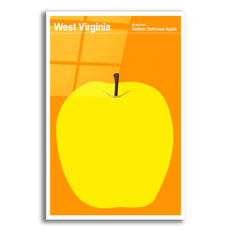 "State Posters WV" par Print Collection, H 16 po x l 12 po x P 0,13 po